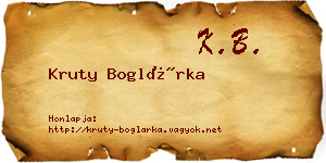 Kruty Boglárka névjegykártya